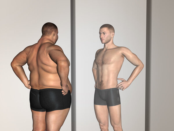 Избыточный вес против стройного мужчины
 