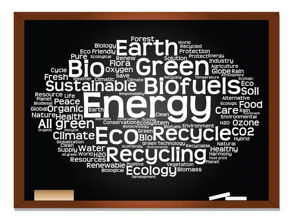 Ecologie en instandhouding word cloud-tekst — Stockfoto