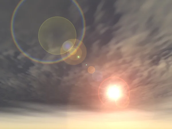 Схід або захід сонця з хмарами — стокове фото