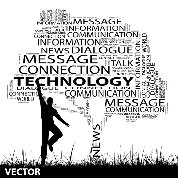 Komunikace slovo mrak — Stockový vektor