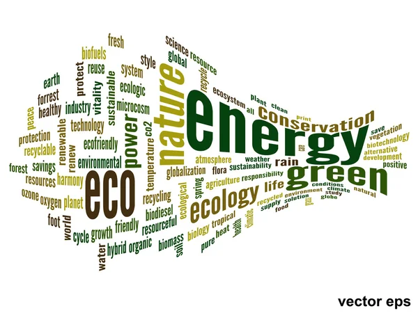 Ecologische woordwolk — Stockvector