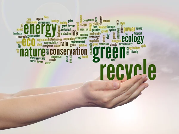 Зеленый экологический текст — стоковое фото