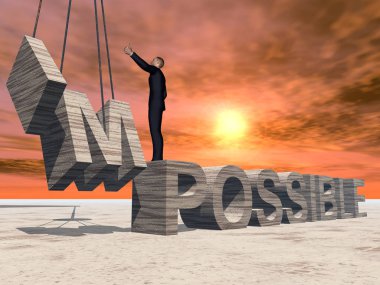 imkansız metnin üzerinde duran adam 