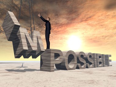 imkansız metnin üzerinde duran adam 