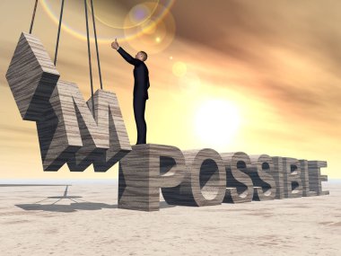 imkansız metnin üzerinde duran adam 