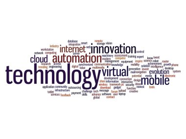  teknoloji, medya bulut kelime. 