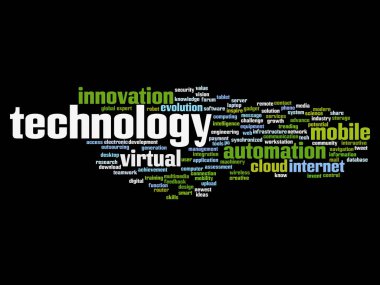  teknoloji, medya bulut kelime. 