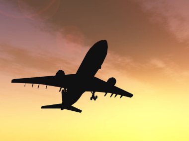  uçan uçak siluet 