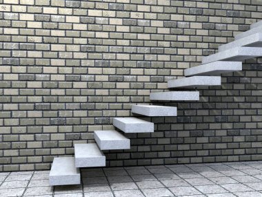 beyaz taş veya beton merdiven 