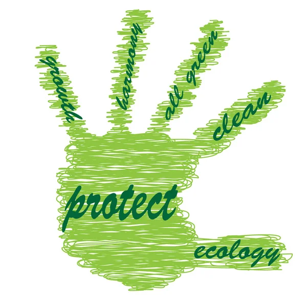 Groene ecologie, instandhouding word cloud — Stockfoto