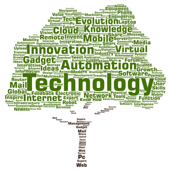 Technologie, Medienwortwolke — Stockfoto