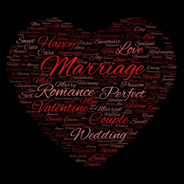 Den svatého Valentýna wordcloud — Stock fotografie