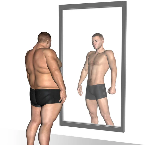 Adam kilolu vs ince uygun — Stok fotoğraf
