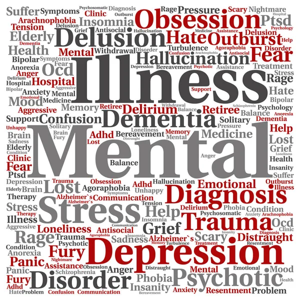 Enfermedad mental trastorno palabra nube —  Fotos de Stock