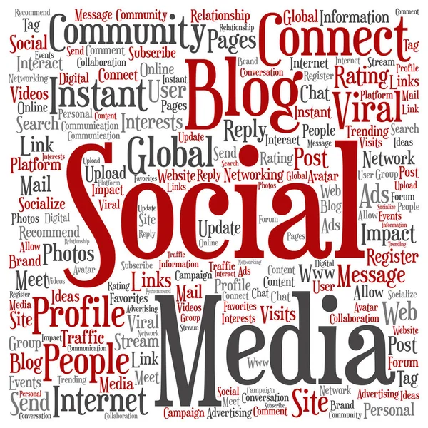 Social media word cloud — Stock Photo, Image