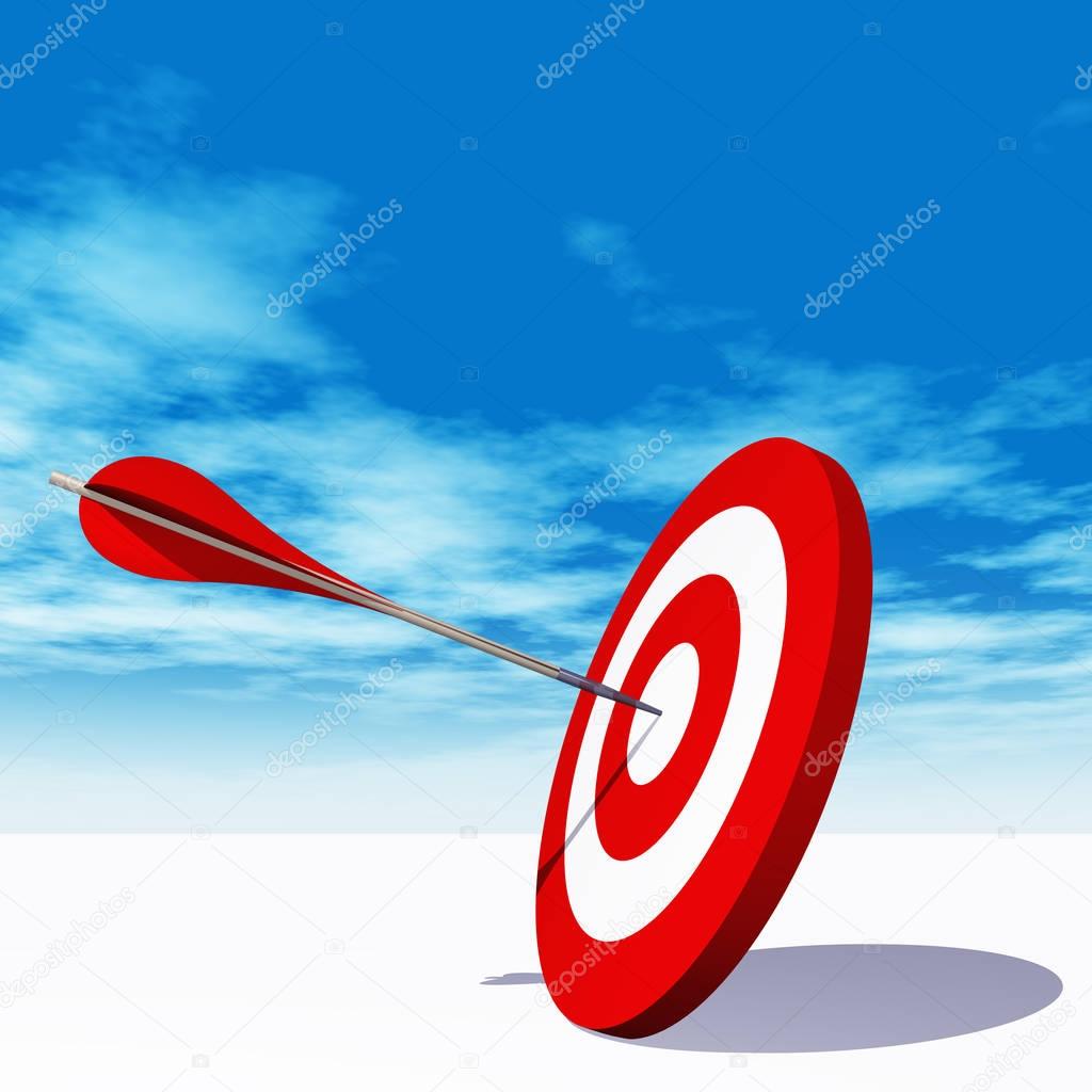  target board with an arrow