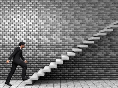 bir merdiven tırmanma işadamı