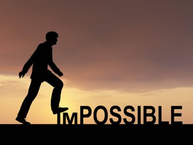 imkansız metnin üzerinde adım işadamı 
