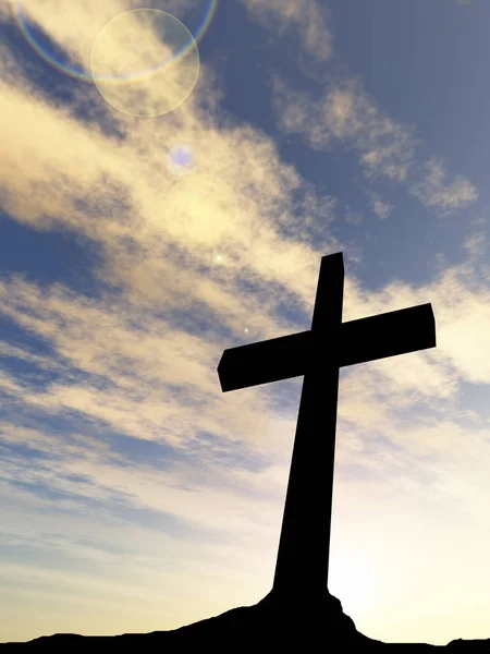 Silhueta símbolo religião — Fotografia de Stock