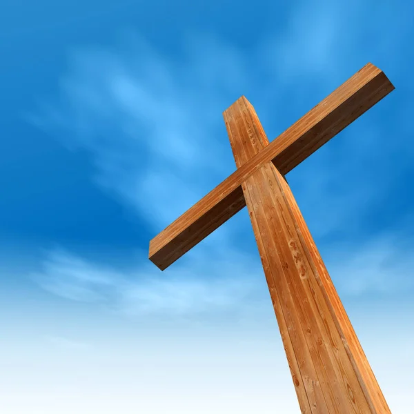 Концептуальный деревянный крест — стоковое фото