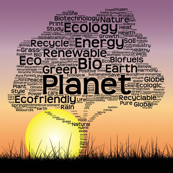 Ecology text word cloud — Stock Photo, Image