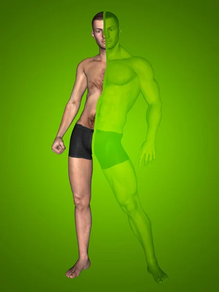 ボディービルダー対体重男 — ストック写真