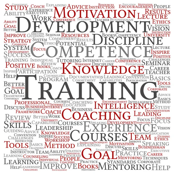 Opleiding, coaching word cloud — Stockfoto