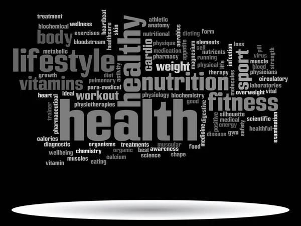 Gezondheid voeding word cloud — Stockfoto