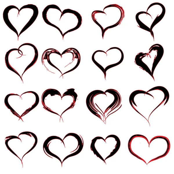 Painted  hearts shapes — Stock Photo, Image