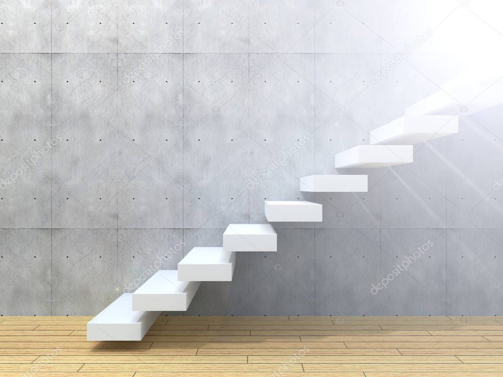  conceptual white stone  steps 