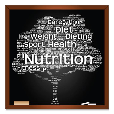 Koncept eller begreppsmässig svart hälsa text ordet moln som träd och gräs isolerad på vit bakgrund 