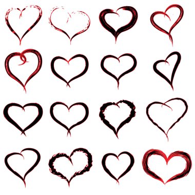 boyalı kalp şekilleri