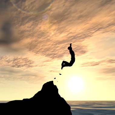 genç adam siluet atlar