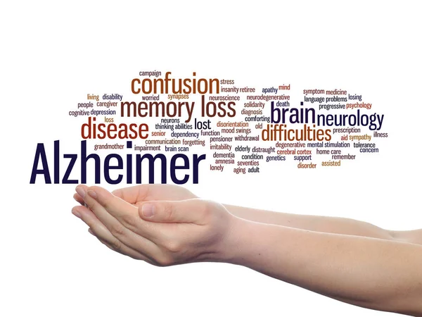 Choroba Alzheimera symtoms słowo cloud — Zdjęcie stockowe
