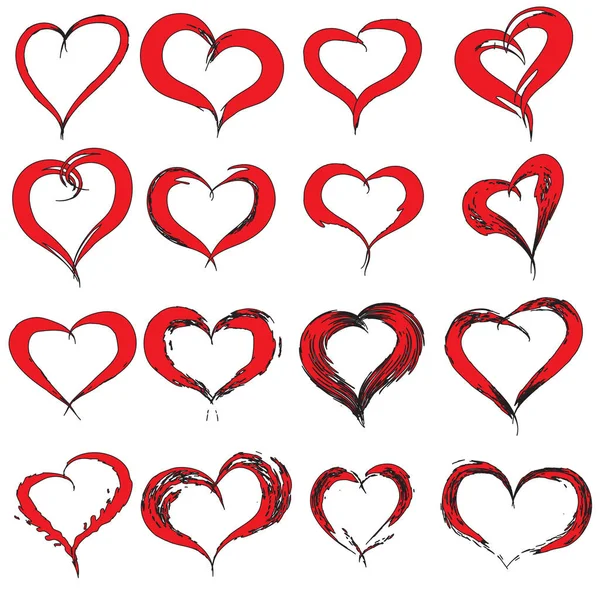 Painted  hearts shapes — Stock Photo, Image