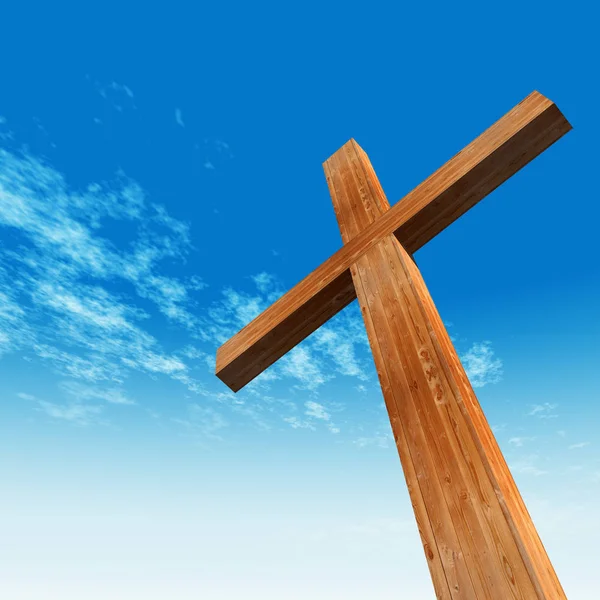 Croce di legno concettuale — Foto Stock