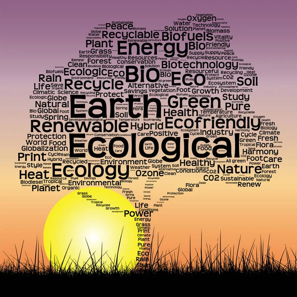 Ecologia testo parola nube — Foto Stock