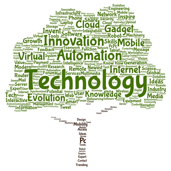 Technologie, media word cloud — Stockfoto