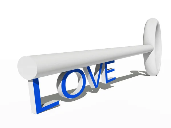 Chave de amor branco conceitual — Fotografia de Stock