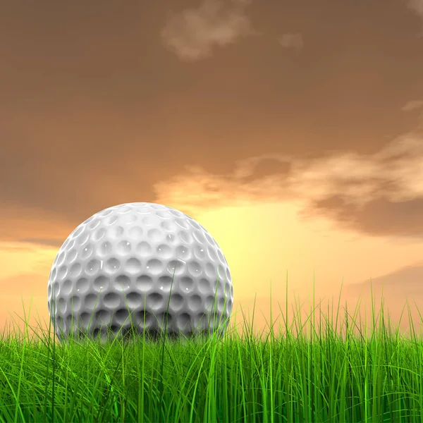 Golf ball at horizon — Stock Photo, Image
