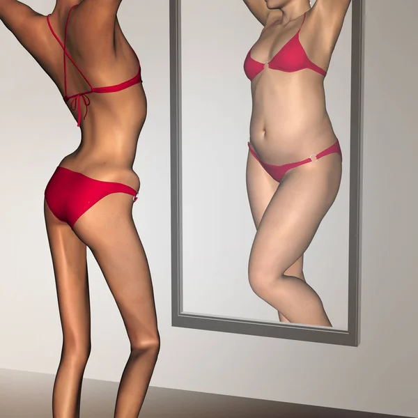 과 체중 vs 맞는 건강 하 고 날씬한 여자 — 스톡 사진