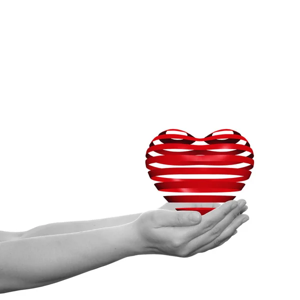 Cuore tenuto in mano — Foto Stock