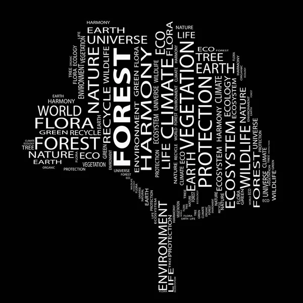 Orman metin olarak wordcloud — Stok fotoğraf