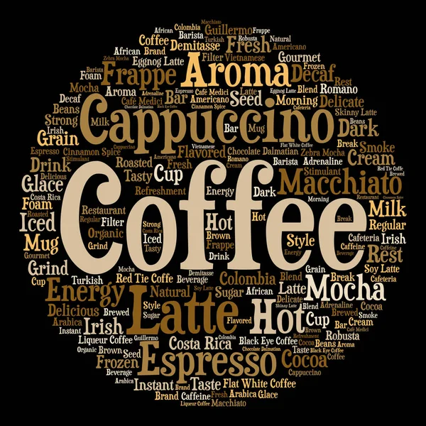 Café, capuchino palabra nube — Foto de Stock