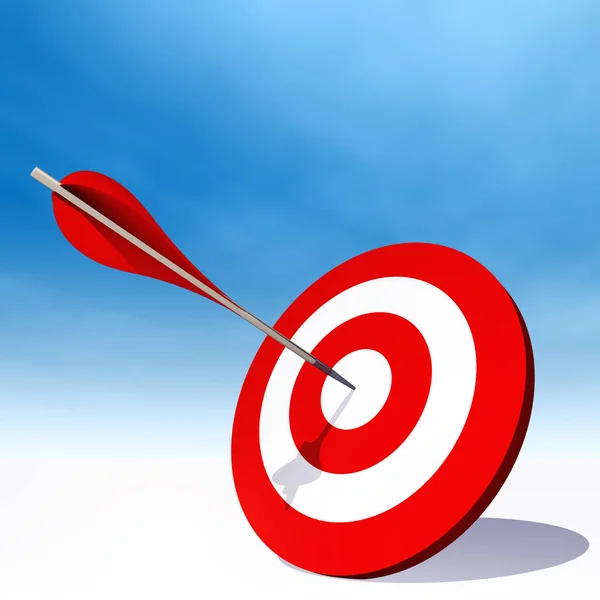 Target board with an arrow — Stock Photo, Image