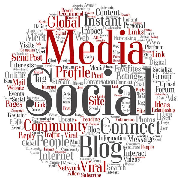 Social media word cloud — Stock Photo, Image