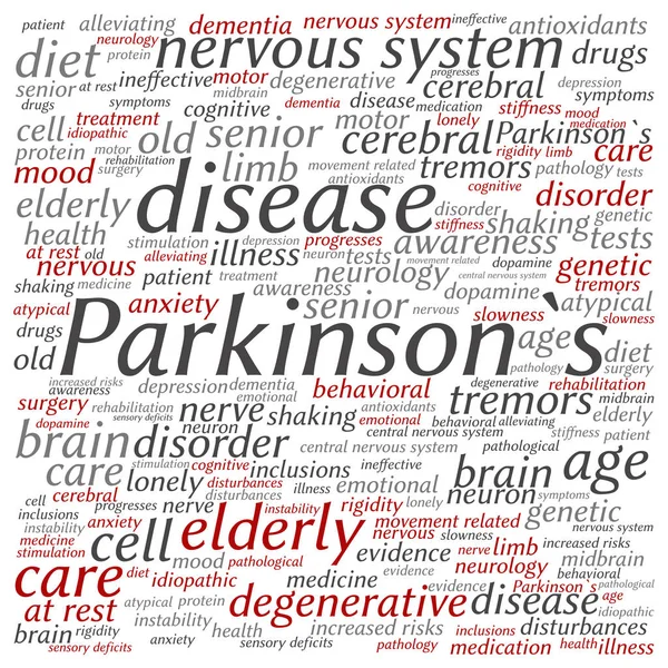 Choroba Parkinsona słowo Cloud — Zdjęcie stockowe