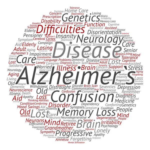 Alzheimer doença nuvem palavra — Fotografia de Stock