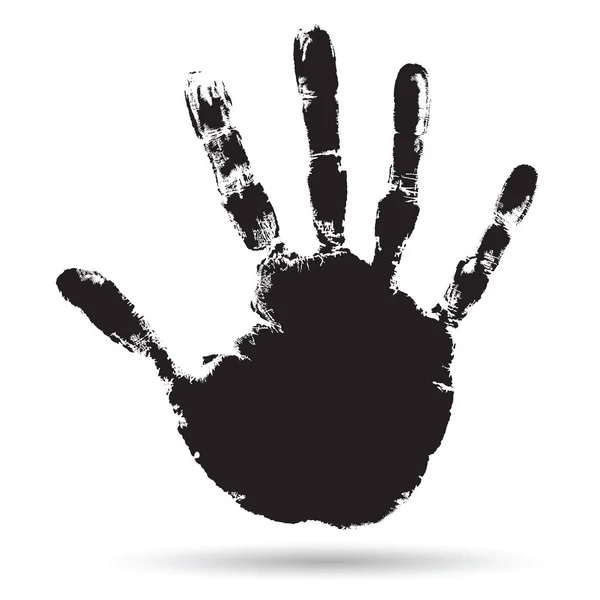 Schwarze Farbe menschliche Hand oder Handabdruck — Stockfoto