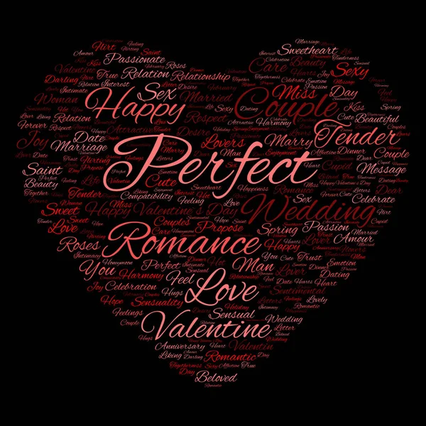 San Valentín wordcloud texto — Foto de Stock